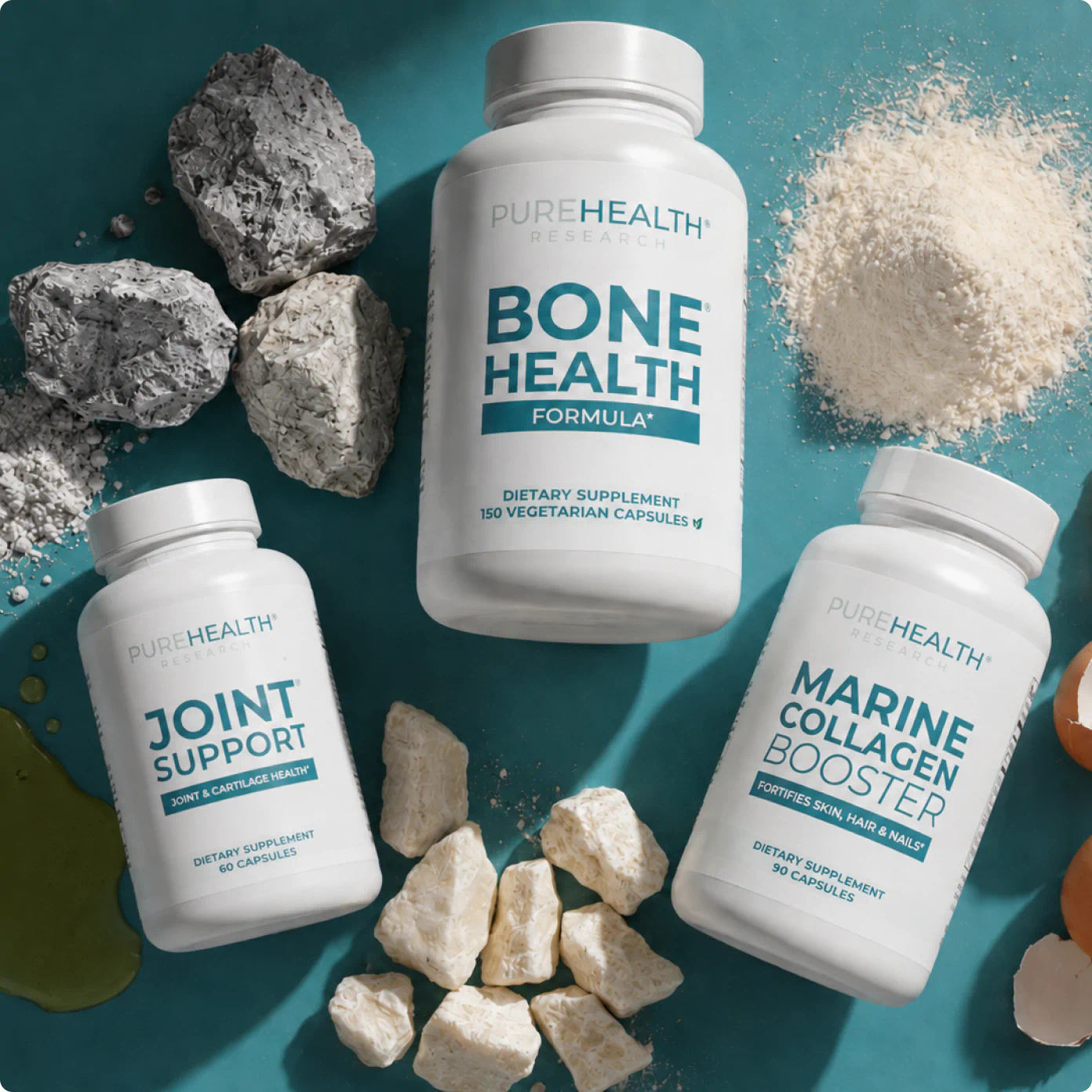 PureHealth Research Bone & Joint Health supplements with ingredient display
