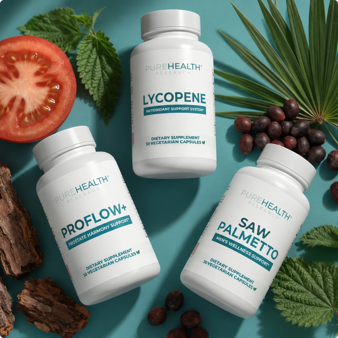 PureHealth Research Prostate Health supplements with ingredient display