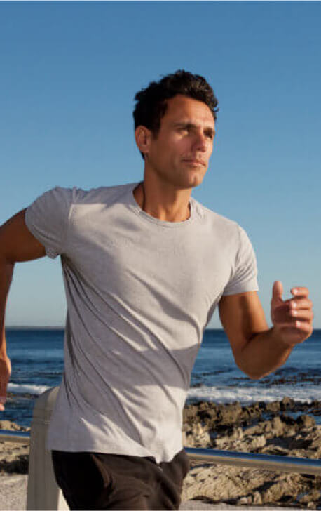 running man on the beach