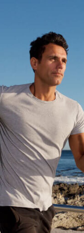 running man on the beach
