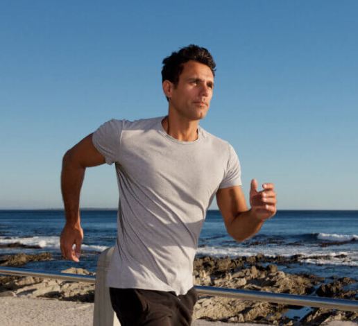running man on the beach