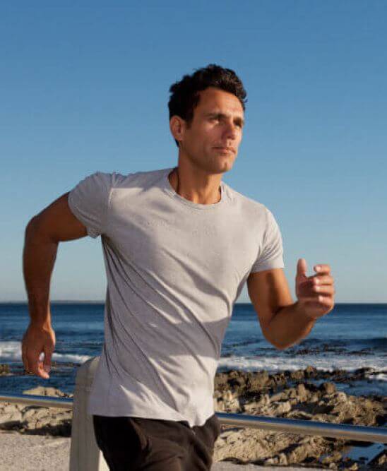 running man on the beach