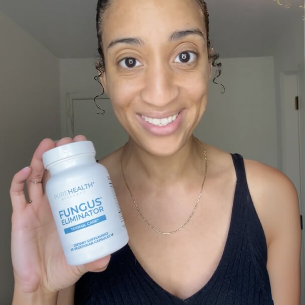 influencer with a bottle
