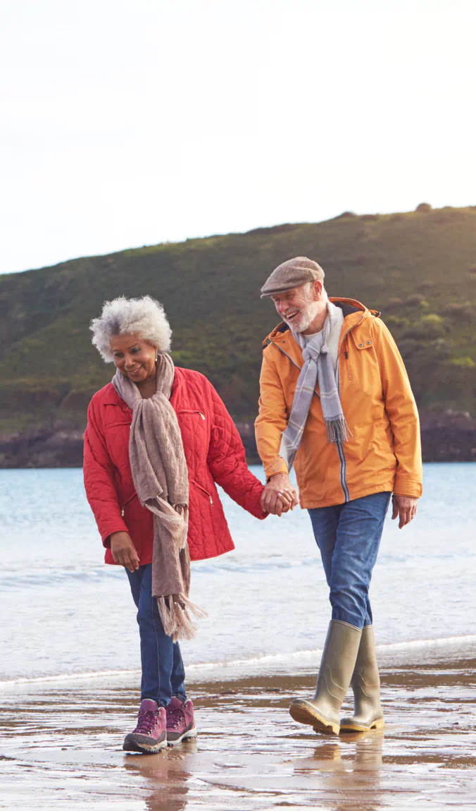 Senior couple walking
